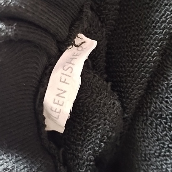 Eileen Fisher Olive Green Wide Leg Organic Cotton French Terry Crop Pants L - Picture 6 of 7